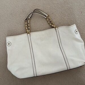Dolce & Gabbana White Leather Tote
